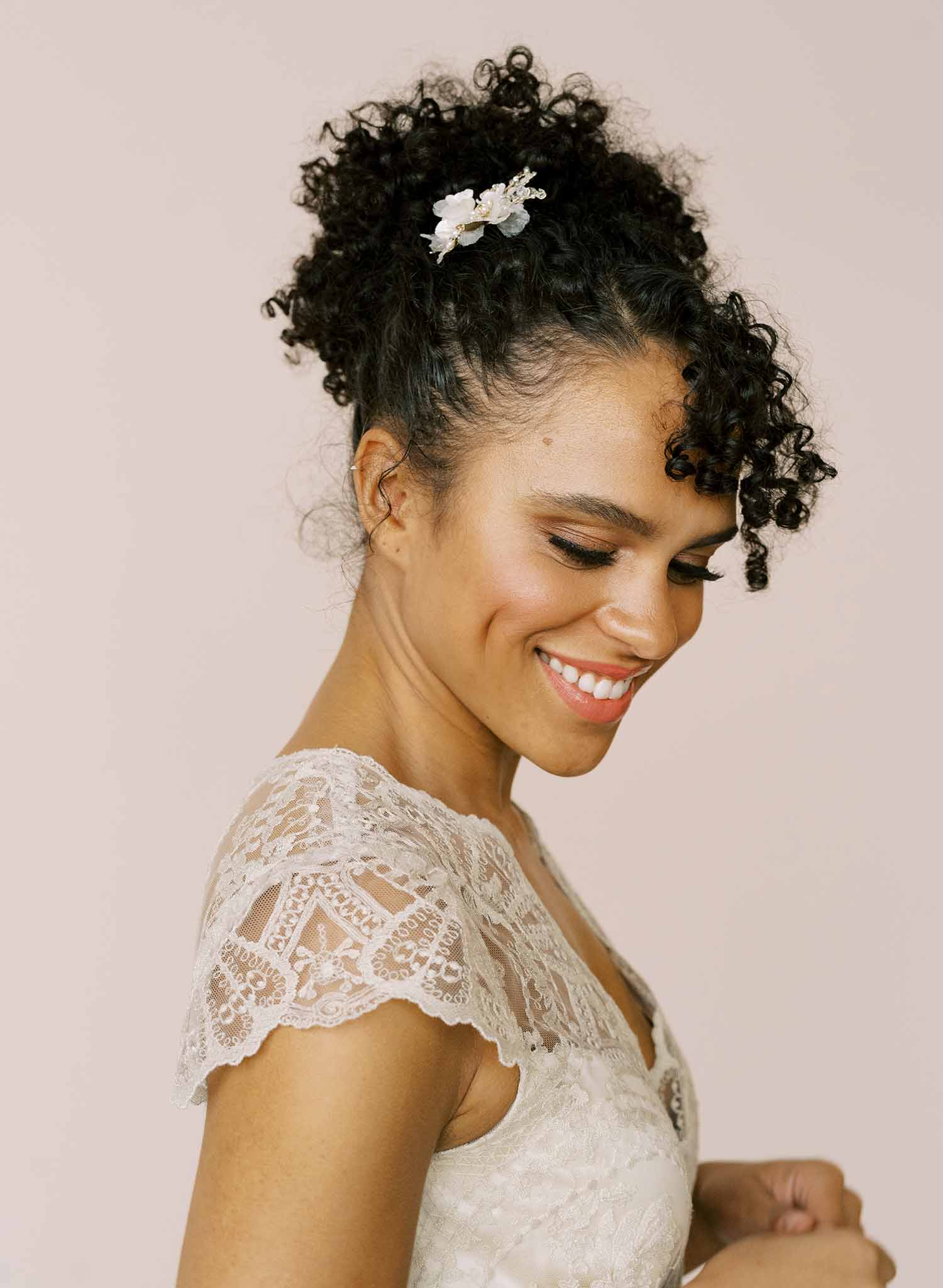 bridal clay flower hair pin by twigs & honey