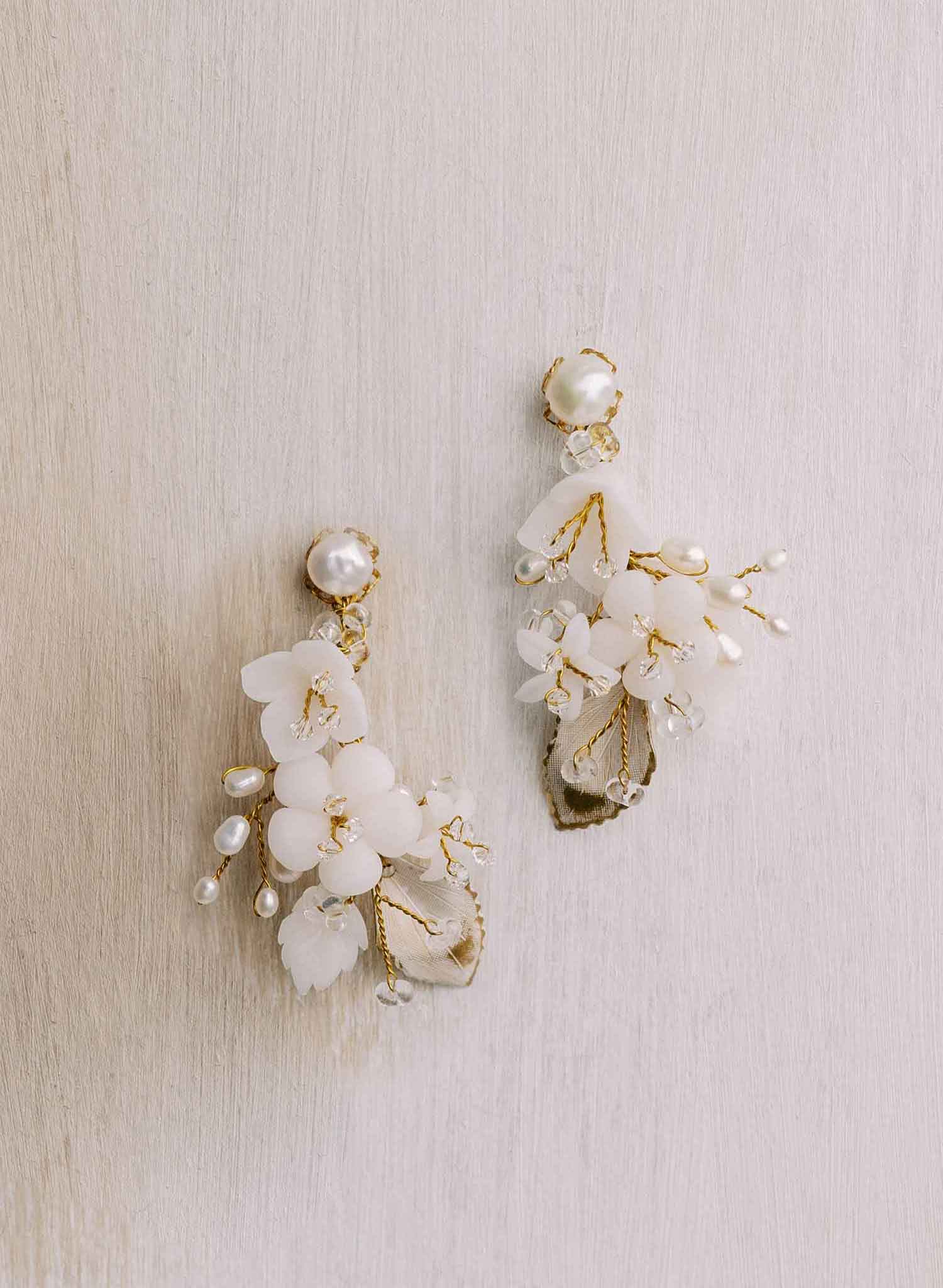 Plum blossom clay flower earrings - Style #2177