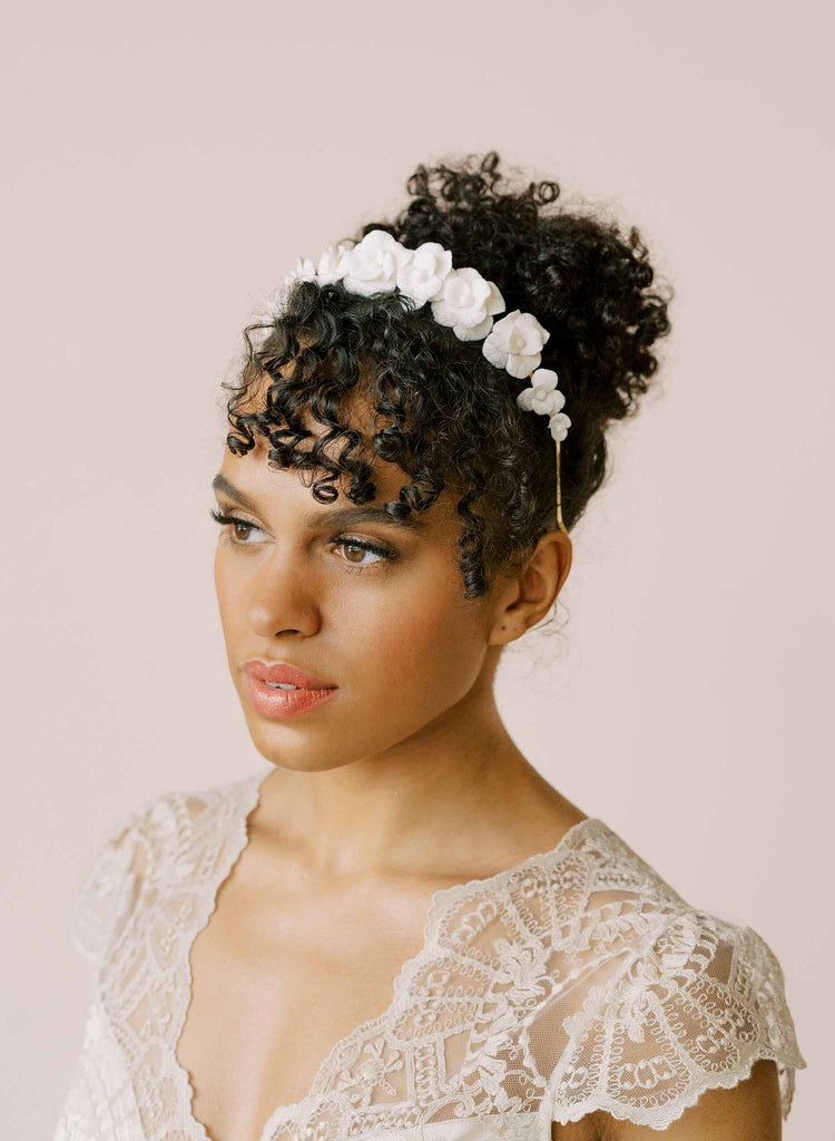 bridal rose headband handmade by twigs & honey