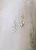 pearl bead bridal bow earrings by twigs & honey