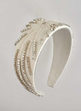 embroidered bridal crystal headband by twigs & honey