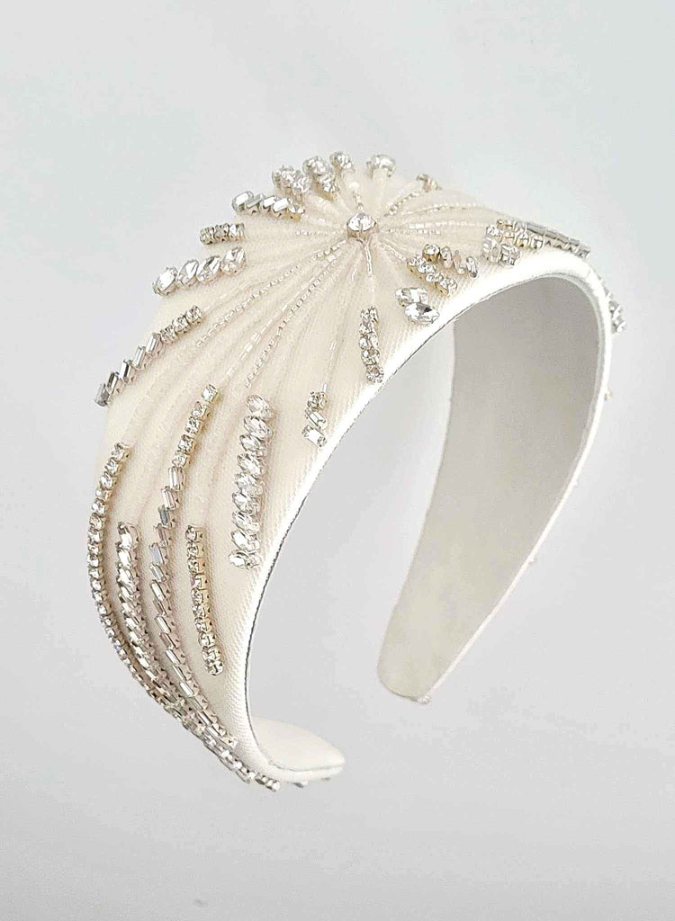 embroidered bridal crystal headband by twigs & honey