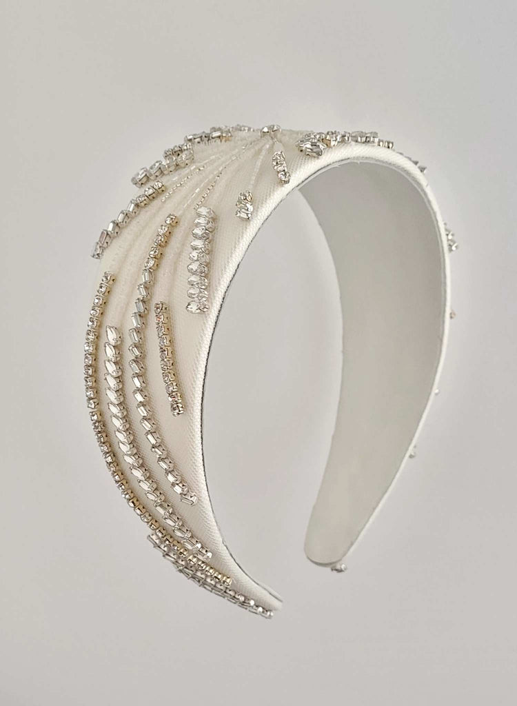 embroidered bridal crystal headband by twigs & honey