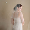 fingertip bridal veil with blusher, twigs & honey