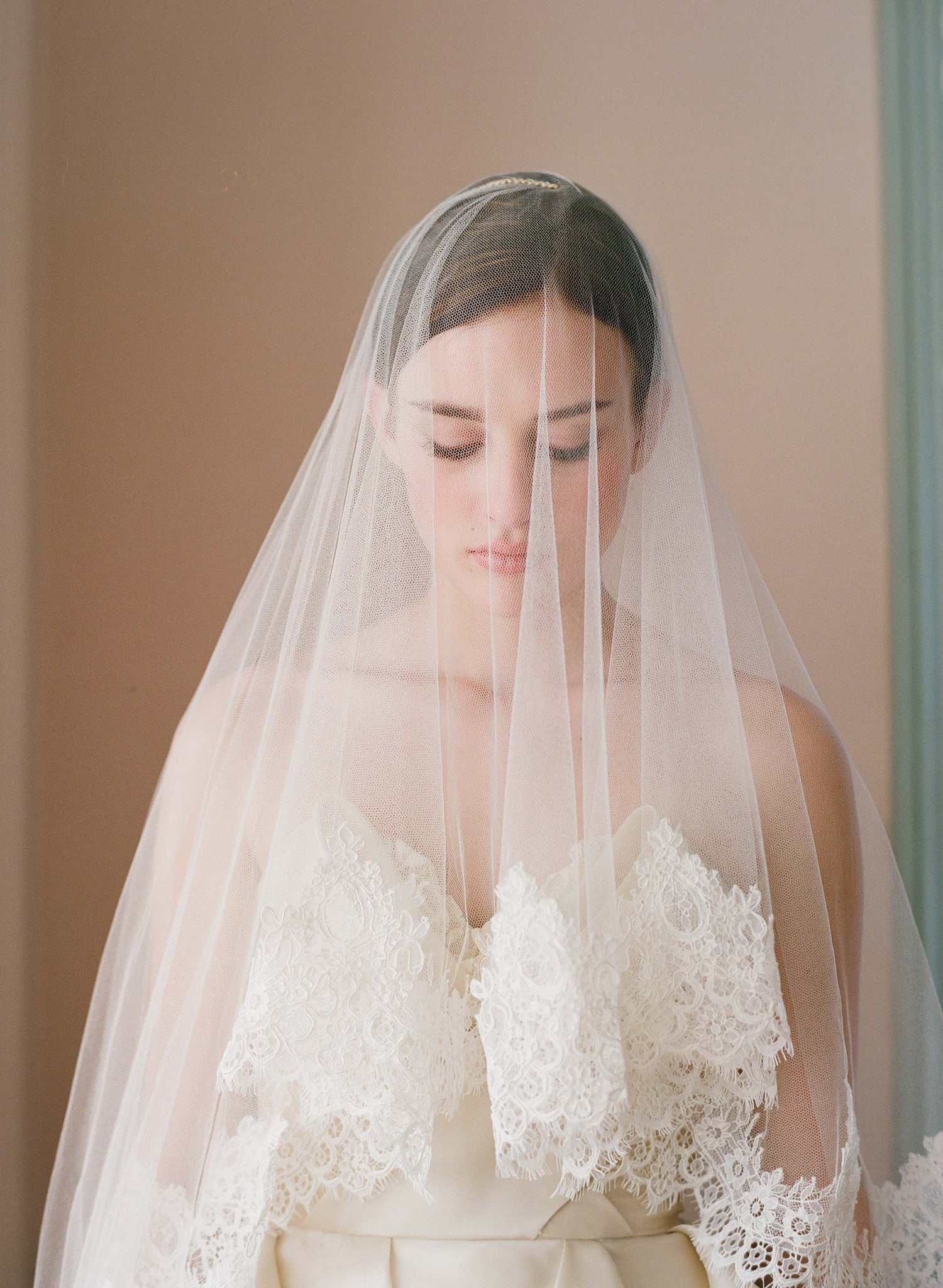 PHILLIPA VEIL, Ivory Single Tier Silk Tulle Wedding Veils