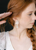 rose and leaf bridal earrings by twigs and honey