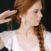rose and leaf bridal earrings by twigs and honey