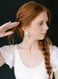 rose and leaf bridal earrings by twigs and honey
