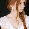 rose and leaf bridal earrings by twigs and honey