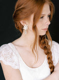 rose and leaf bridal earrings by twigs and honey