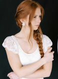 rose and leaf bridal earrings by twigs and honey