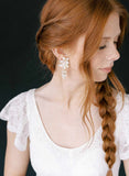 rose and leaf bridal earrings by twigs and honey