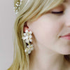 rose and leaf bridal earrings by twigs and honey