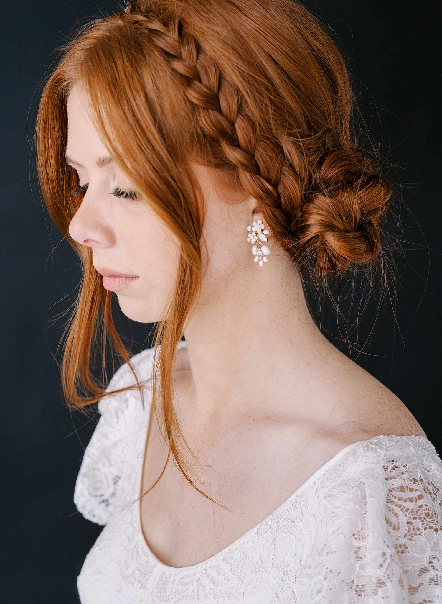 pearl and crystal small bridal earrings by twigs and honey
