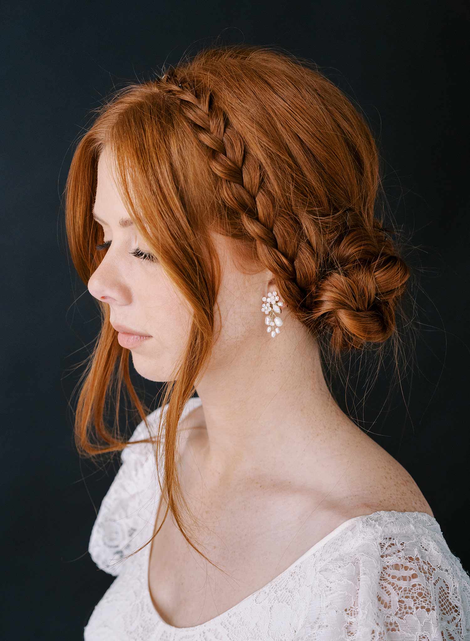 pearl and crystal small bridal earrings by twigs and honey