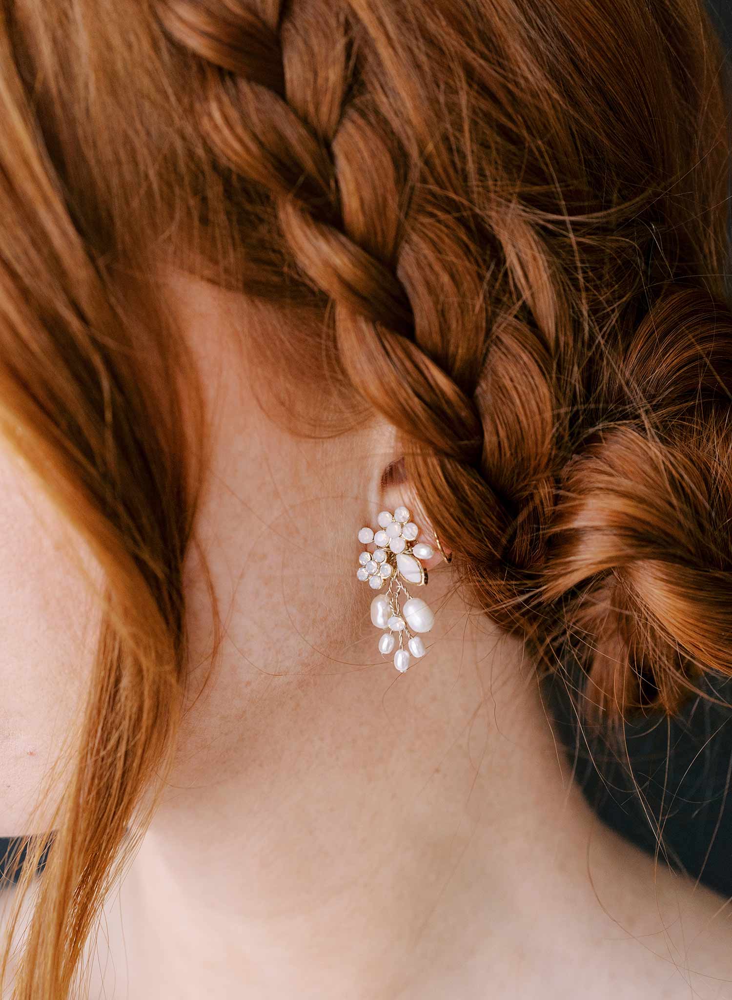 pearl and crystal small bridal earrings by twigs and honey