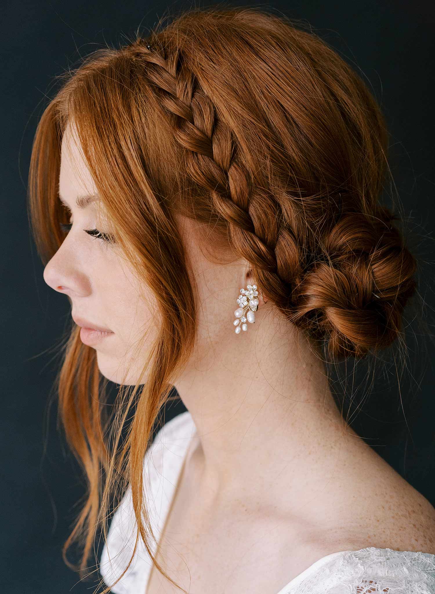 pearl and crystal small bridal earrings by twigs and honey