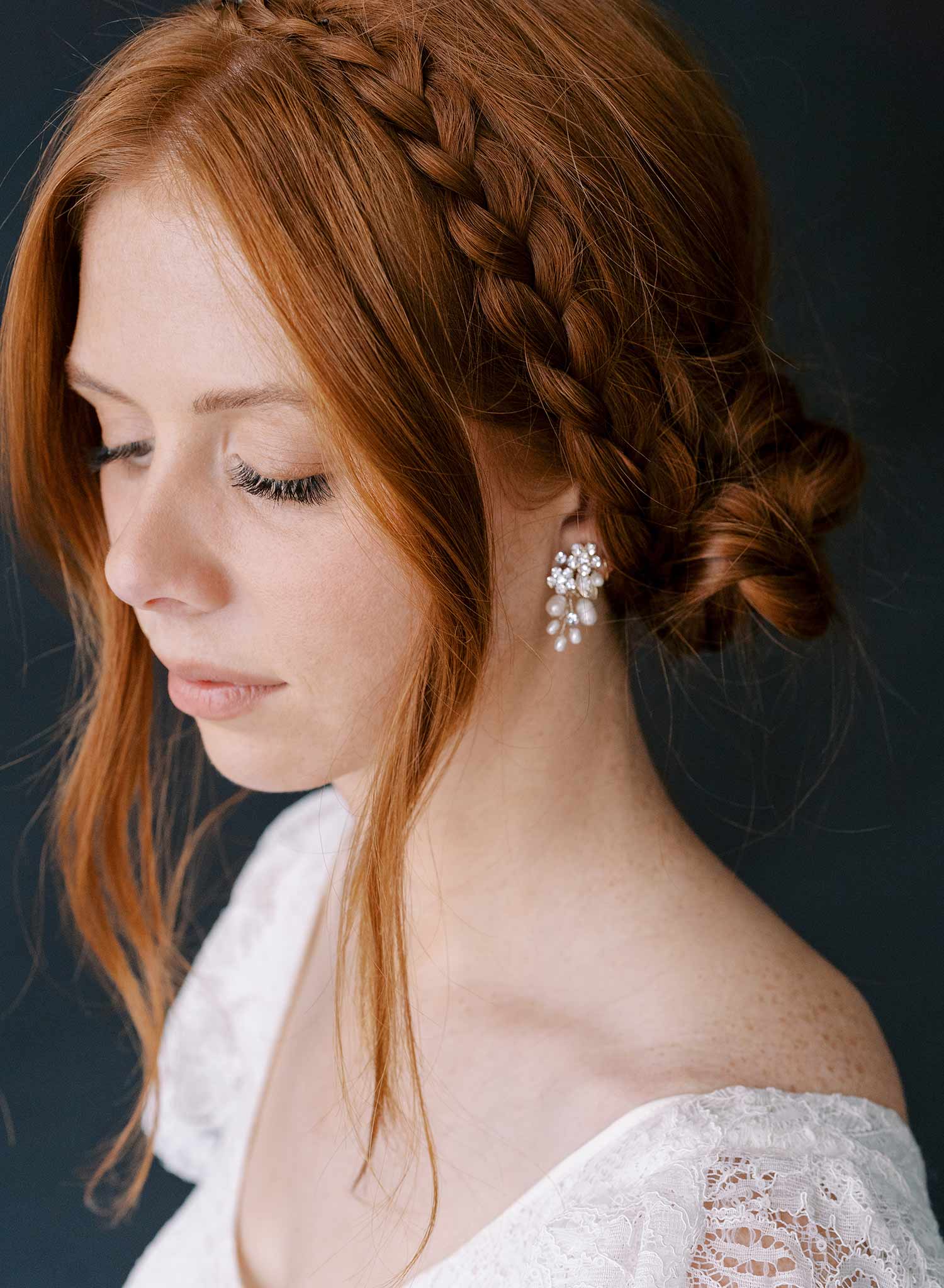 pearl and crystal small bridal earrings by twigs and honey