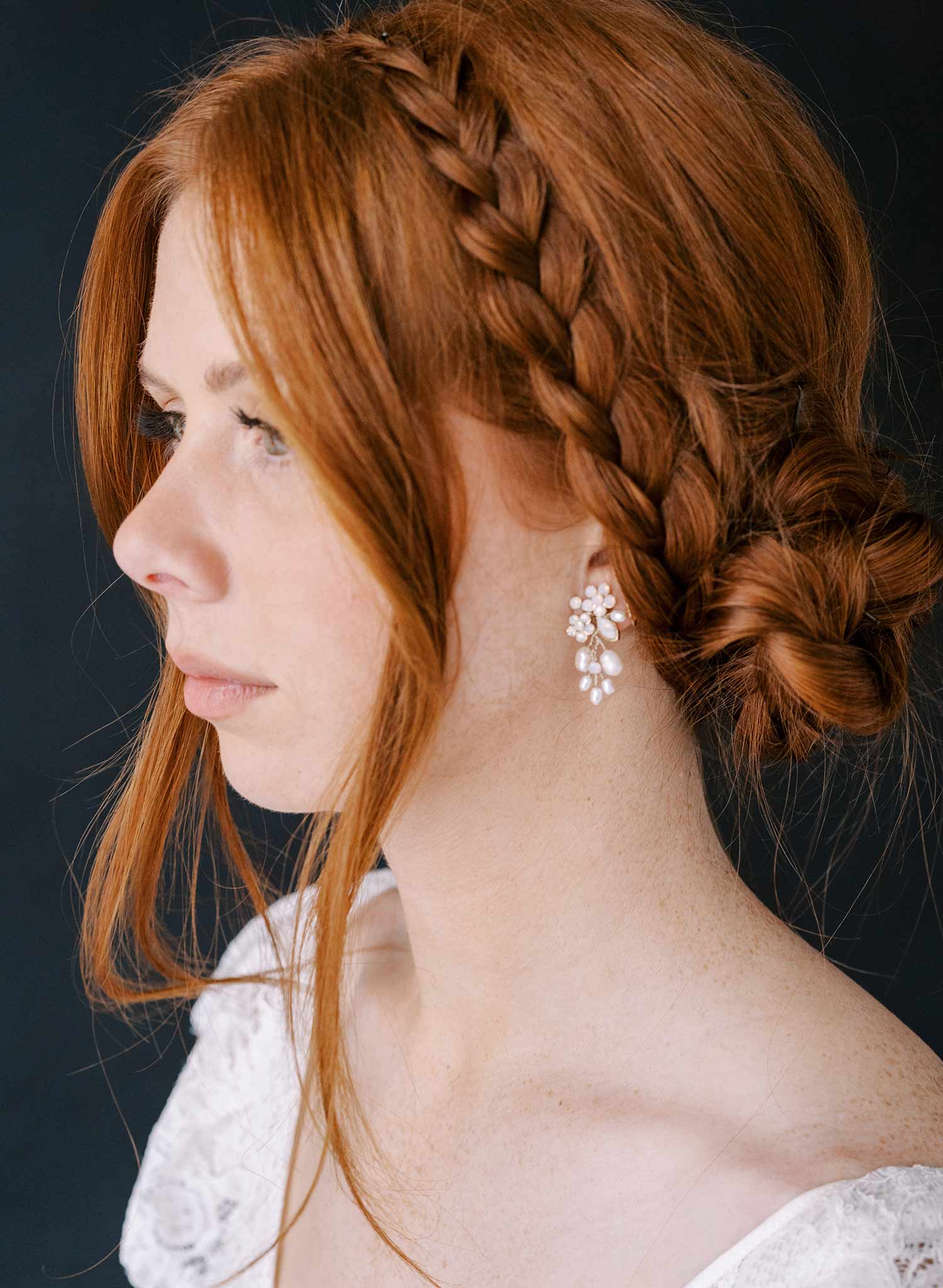 pearl and crystal small bridal earrings by twigs and honey