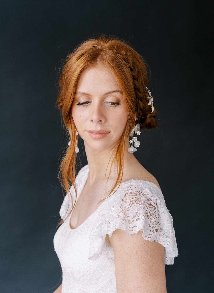 crystal and silk wedding earrings by twigs & honey