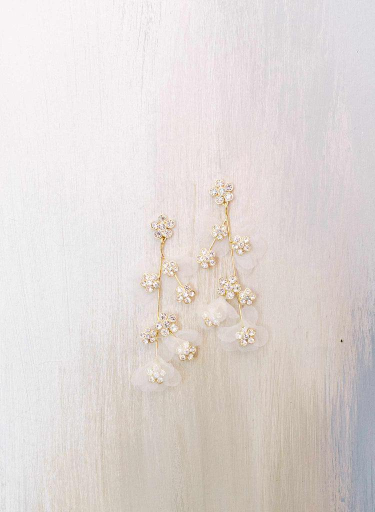 crystal and silk wedding earrings by twigs & honey