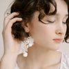 handmade flower and pearl bridal earrings by twigs and honey