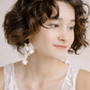 handmade flower and pearl bridal earrings by twigs and honey