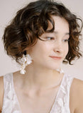 handmade flower and pearl bridal earrings by twigs and honey