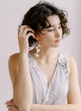 silk and flower bridal earrings by twigs & honey