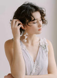 silk and flower bridal earrings by twigs & honey