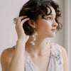 silk and flower bridal earrings by twigs & honey