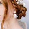 Silk and flower bridal earrings by twigs and honey
