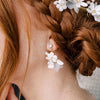 Silk and flower bridal earrings by twigs and honey