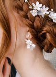 Silk and flower bridal earrings by twigs and honey