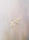 Silk and flower bridal earrings by twigs and honey