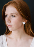 rose and pearl bridal earrings by twigs and honey