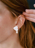 rose and pearl bridal earrings by twigs and honey