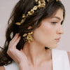 gold colored flower cluser earrings by twigs and honey