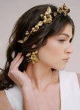 gold colored flower cluser earrings by twigs and honey
