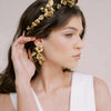 gold colored flower cluser earrings by twigs and honey