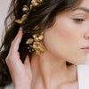 gold colored flower cluser earrings by twigs and honey