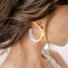 crystal geode inspired bridal gold hoop earrings by twigs and honey