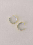 crystal geode inspired bridal gold hoop earrings by twigs and honey