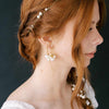 bridal pearl and gold hoop earrings by twigs and honey