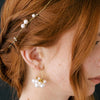 bridal pearl and gold hoop earrings by twigs and honey