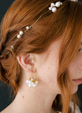 bridal pearl and gold hoop earrings by twigs and honey