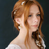 bridal pearl and gold hoop earrings by twigs and honey