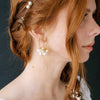 bridal pearl and gold hoop earrings by twigs and honey