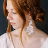 alencon lace bridal hoop earrings by twigs & honey