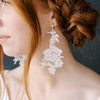 alencon lace bridal hoop earrings by twigs & honey